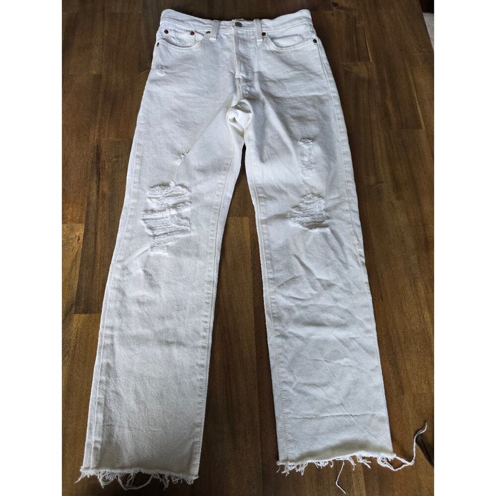 Levi's Premium Wedgie Straight Leg Jeans White Size W27 L28